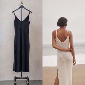 Enza Costa Black Linen Knit Dress